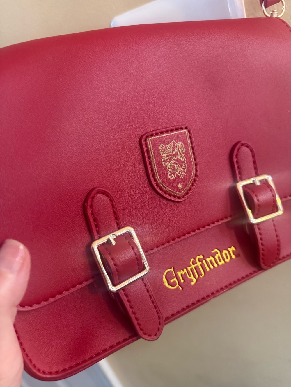 Gryffindor Harry Potter x Miniso Burgundy Crossbody Bag with Gold Accents